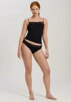 HANRO Moments - Spaghetti Straps, Lace Trim - Black -Selected Fashion Lingerie Stores HANRO B 070019 071484 5 jpg