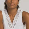 HANRO Moments-Lace V-Neck Vest - White