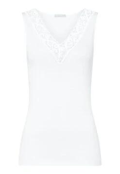 HANRO Moments-Lace V-Neck Vest - White 5 HANRO Moments-Lace V-Neck Vest - White -Selected Fashion Lingerie Stores HANRO B 070101 071486 jpg