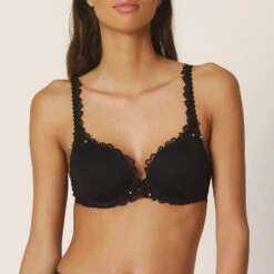 MARIE JO Jane Padded Heart Shaped Bra - Black