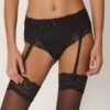 MARIE JO Jane Suspender Belt - Black